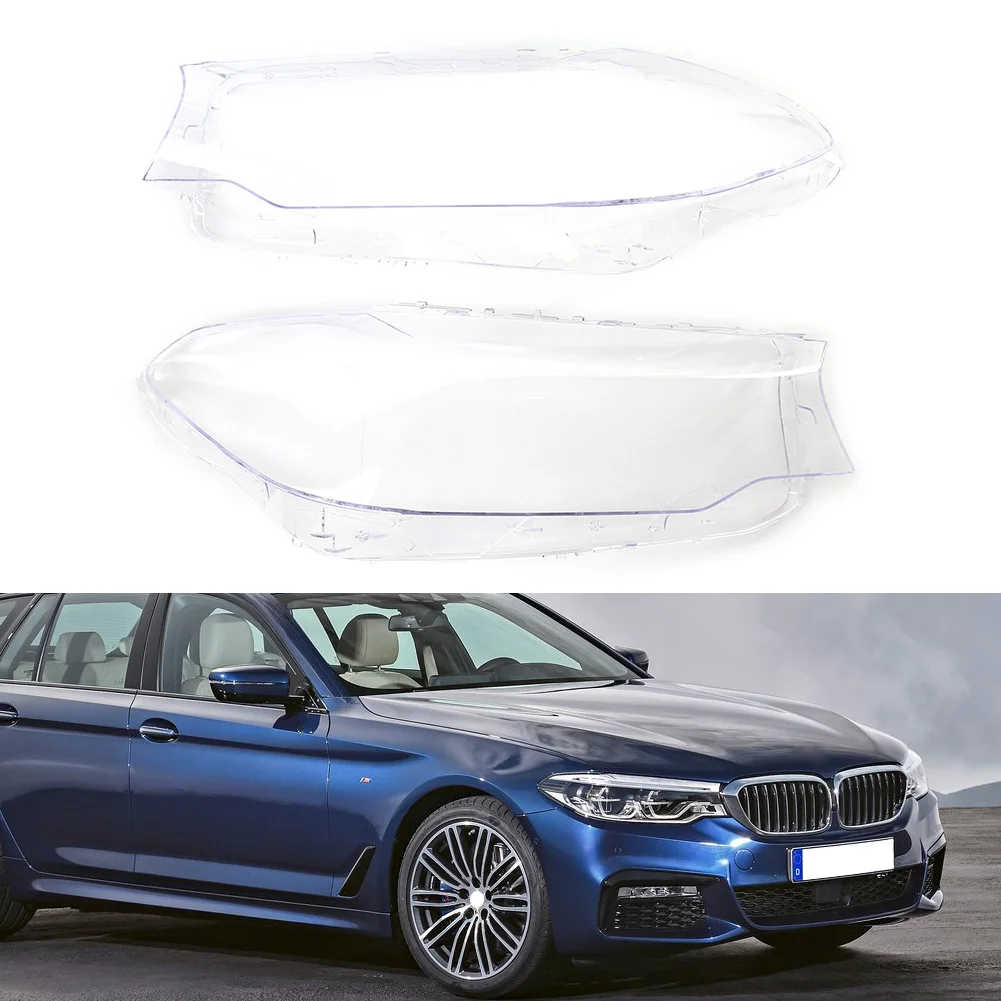 2Pcs Left+Right Car Front Headlight Headlamp Lens Cover For BMW 5 Series BMW G30 G31 G38 2017 2018 63117214962 63117214961