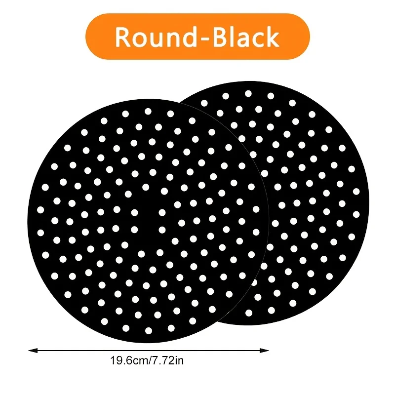 2pcs Reusable Silicone Air Fryer Mat Liner Non-Stick Steamer Pad Baking Inner Liner Cooking Mat for Kitchen Accessories