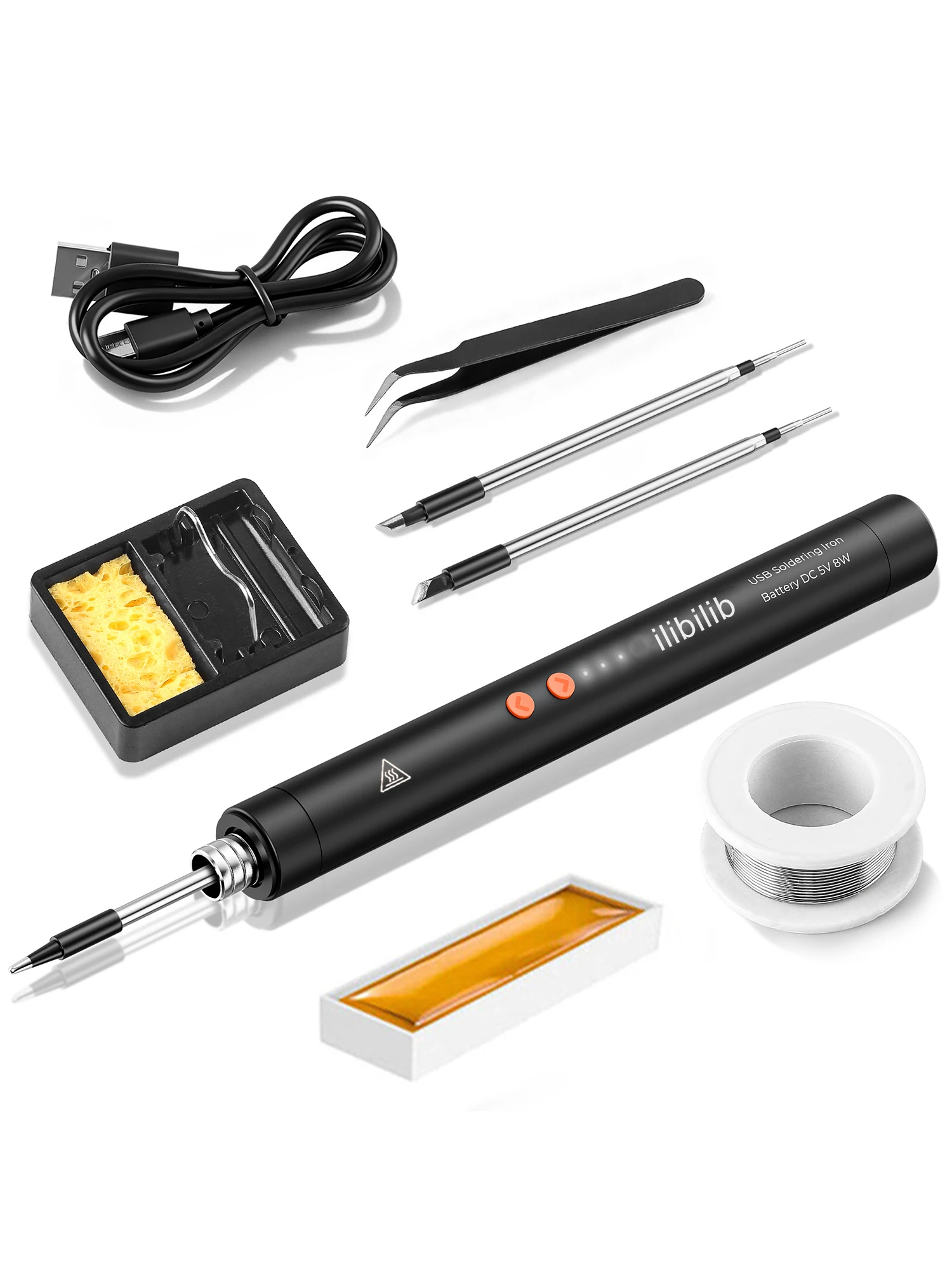 ILIBILIB HX8 Smart USB Soldering Iron Set 8W 5V Adjustable Temp Built-in Battery Wireless Sleep Mode Fast Heat
