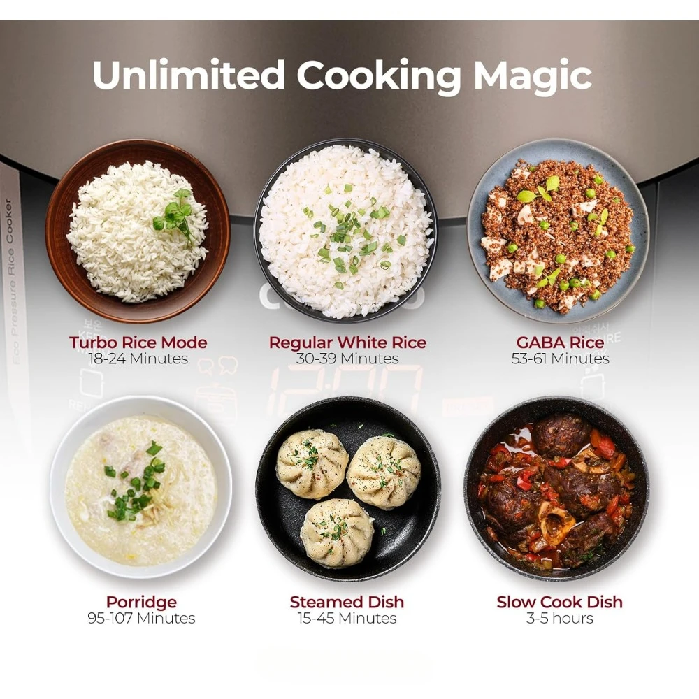 CRP-P1009SB – 12 Built-in Programs, Glutinous (White), Mixed, Brown, GABA Rice, and more, 10 cups, Black