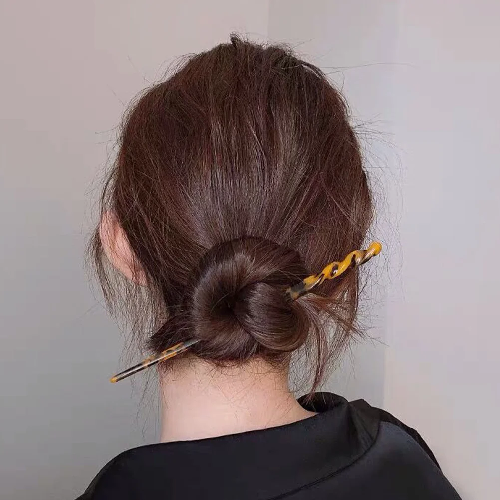 

2Pcs Bun Hair Sticks Premium Acetate Updo Hairpins for Women Elegant Daily Headdress Decorative Hair Accessories Creative Bun