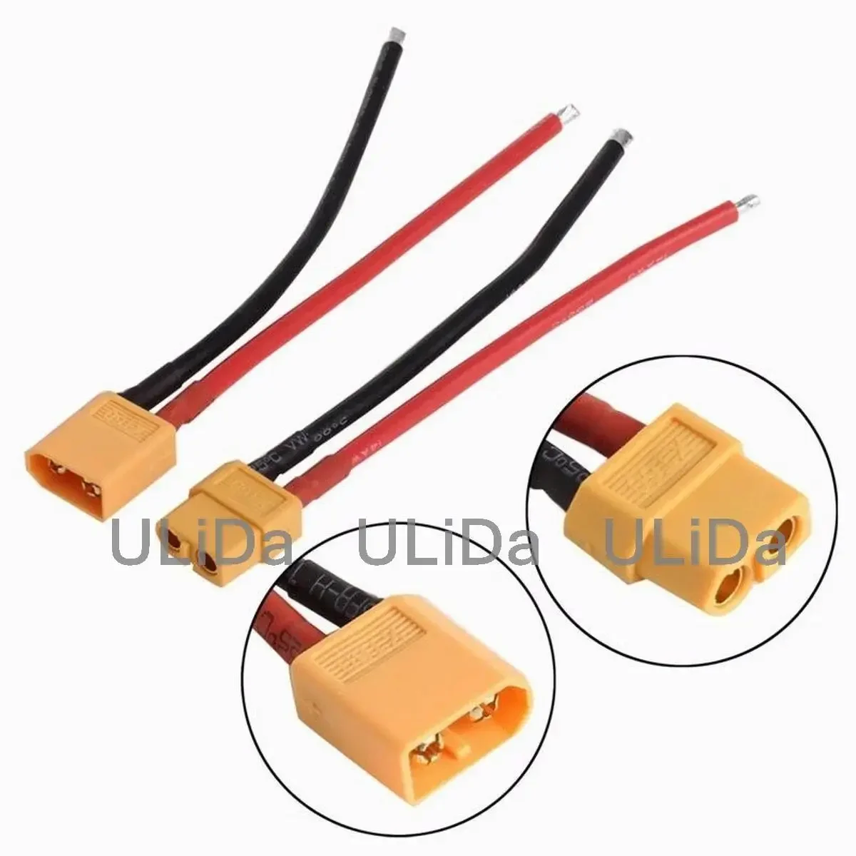 2 pcs of XT60 Battery Male Female Connector Plug with Silicon 12 AWG Wire New