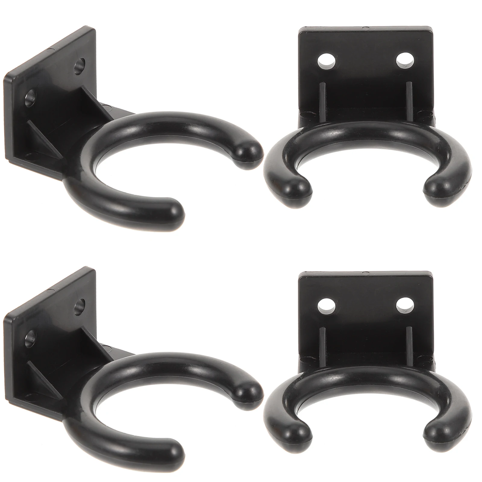 

4pcs Microphone Hanging Ring Wall Hook Black Holder Diameter Wireless Plastic Hanger KTV Home Hotel Conference Room Mic