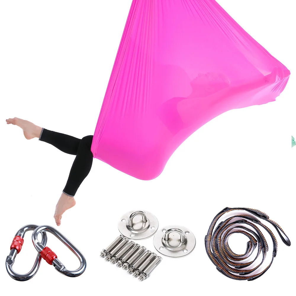5x2.8m Full Set Yoga Studio Aerial Yoga Hammock Handstand  Гамак Детский Home Stretch Strap Sling Elastic Extension Yoga Hammock - view 5