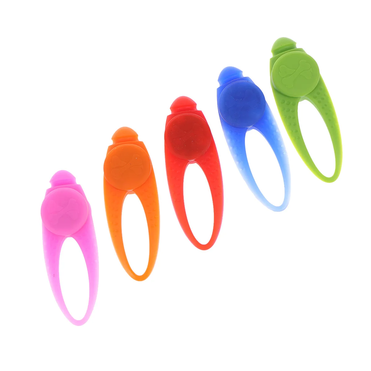 

5pc LED Silicone Pendant Bone Collars Safety Warning Light for Dogs Night Walking Dog Collar Light Outdoor Jogging Roadway Pet