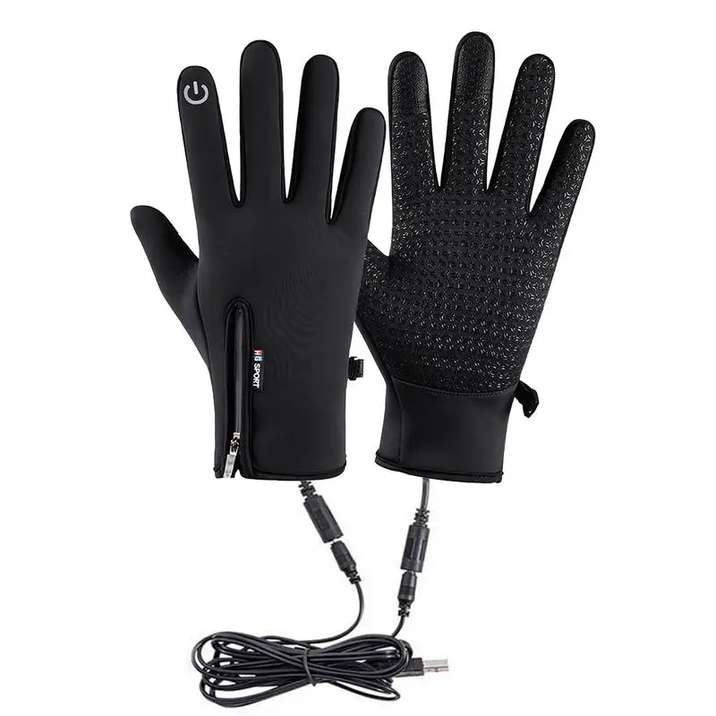 

USB Motorcycle Heated Gloves Outdoor Winter Thermal non-slip Touch Screen Motorbike Riding Windproof Waterproof Ski Gloves