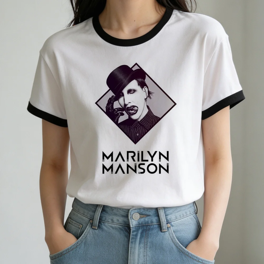 Marilyn Manson t shirt girl grunge party anime cute top tees manga japanese cheap japan kawaii