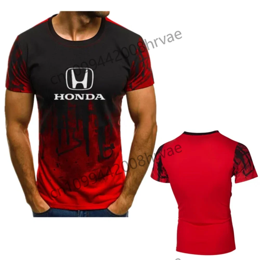 

2025 New Fashion 3D Honda Printed T-shirt Ink Painting Short Sleeve Summer Casual Top Men's Round Neck Fashion T-shirt