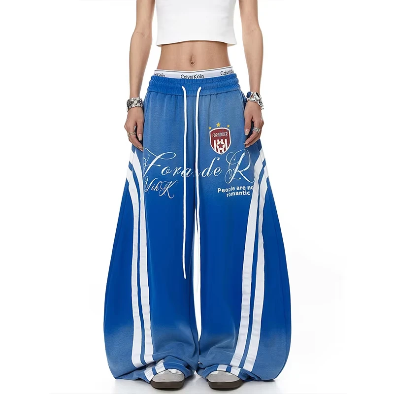 2026 American Street Style Casual Pants Women's Summer New Dance Loose Drawstring Wide Leg Knife Trendy Trousers Adult & Kids