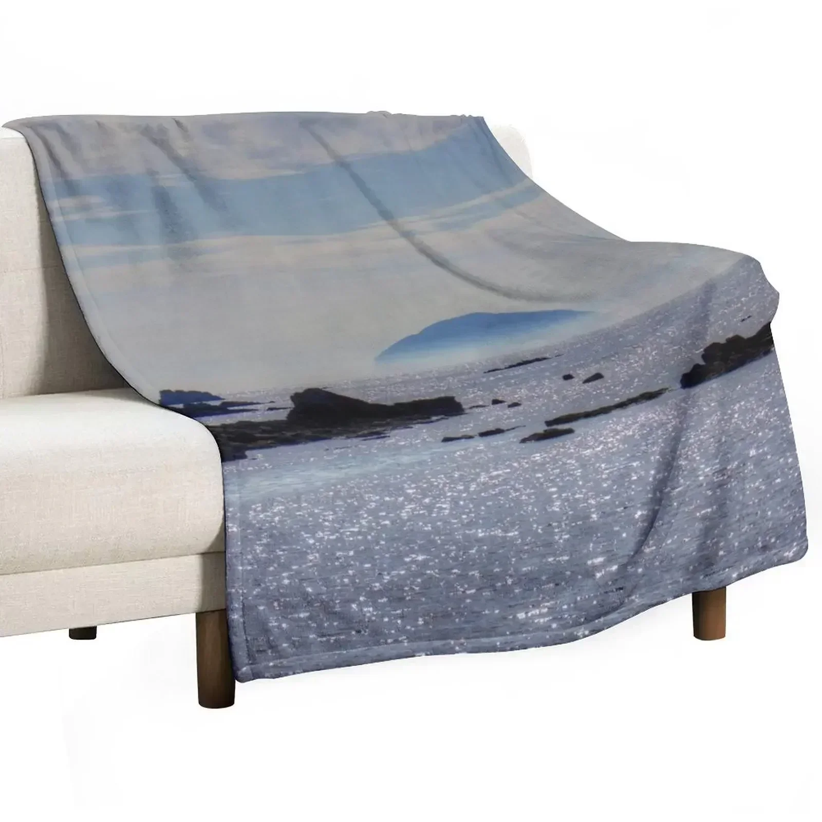 

Ailsa Craig in Mist Throw Blanket All Weather Soft Throw Blanket for Sofa
