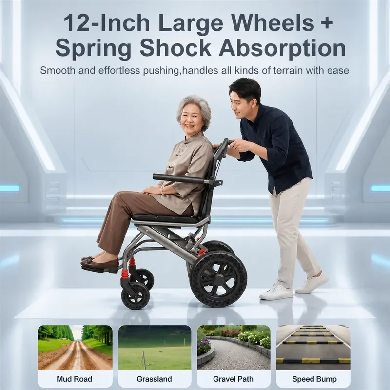 Ultra Light Folding Travel Trolley Scooter Portable Small Cart for Elderly