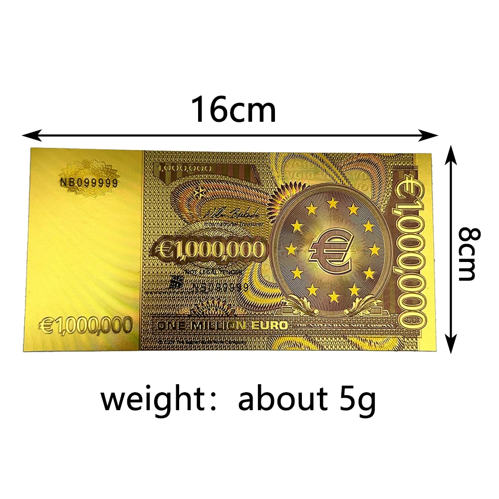 10PCS One Million Euro Note Gold Banknotes Vintage Style Novelty Euro Money Home Decor Collectibles