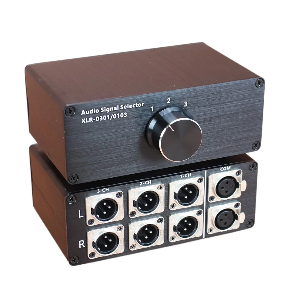 

HIFI Audio Signal Switching Selector XLR Lossless Distribution Box 3 in 1 Out, 1 in 3 Out, for CD Decoder Amp Active Speakers
