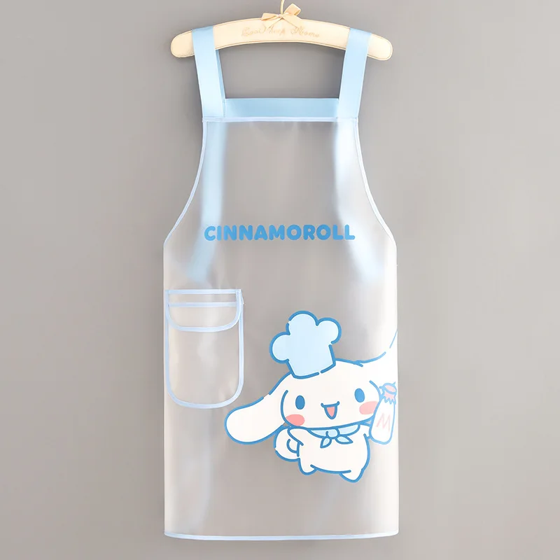 Sanrio Kawaii Cinnamoroll Apron MyMelody Anime Cartoon Home Kitchen Cute TPU Waterproof and Oil Proof Creative Transparent Apron