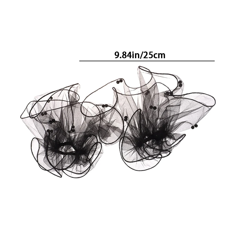 1Pair Flare Bead Sleeve Manicure Photo Background Wedding Tulle Cuffs Handheld Shooting Decoration Nail Enhancement Photography