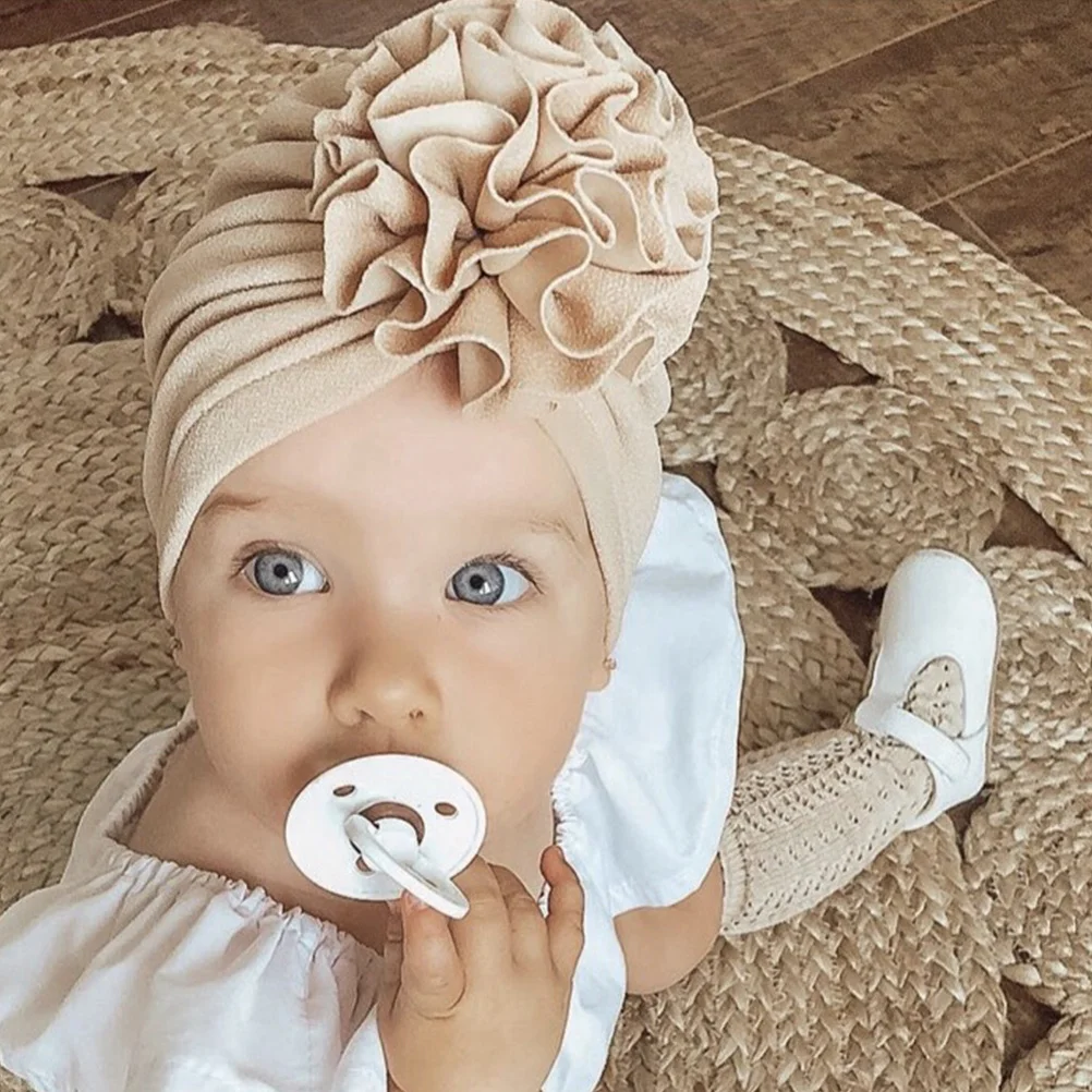 

5Pcs Flower Round Beanie Chunky Knit Hat Stretchy Acrylic Yarn Autumn Winter Women Cap Corn Knit Hat Women Cap