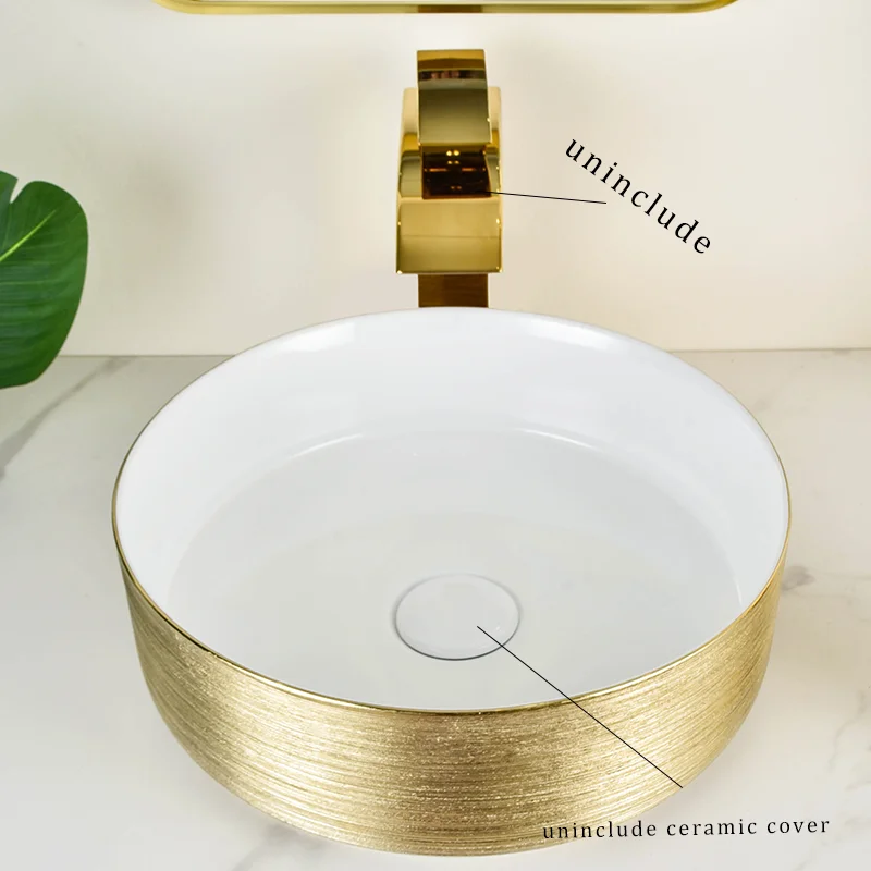 

Elegant Ceramic Vessel Sink, Round Design Ceramic Wash Basin - Ideal for Modern Bathroom Fixtures, Suitable for Dressing Rooms, Vanities, and Bathrooms