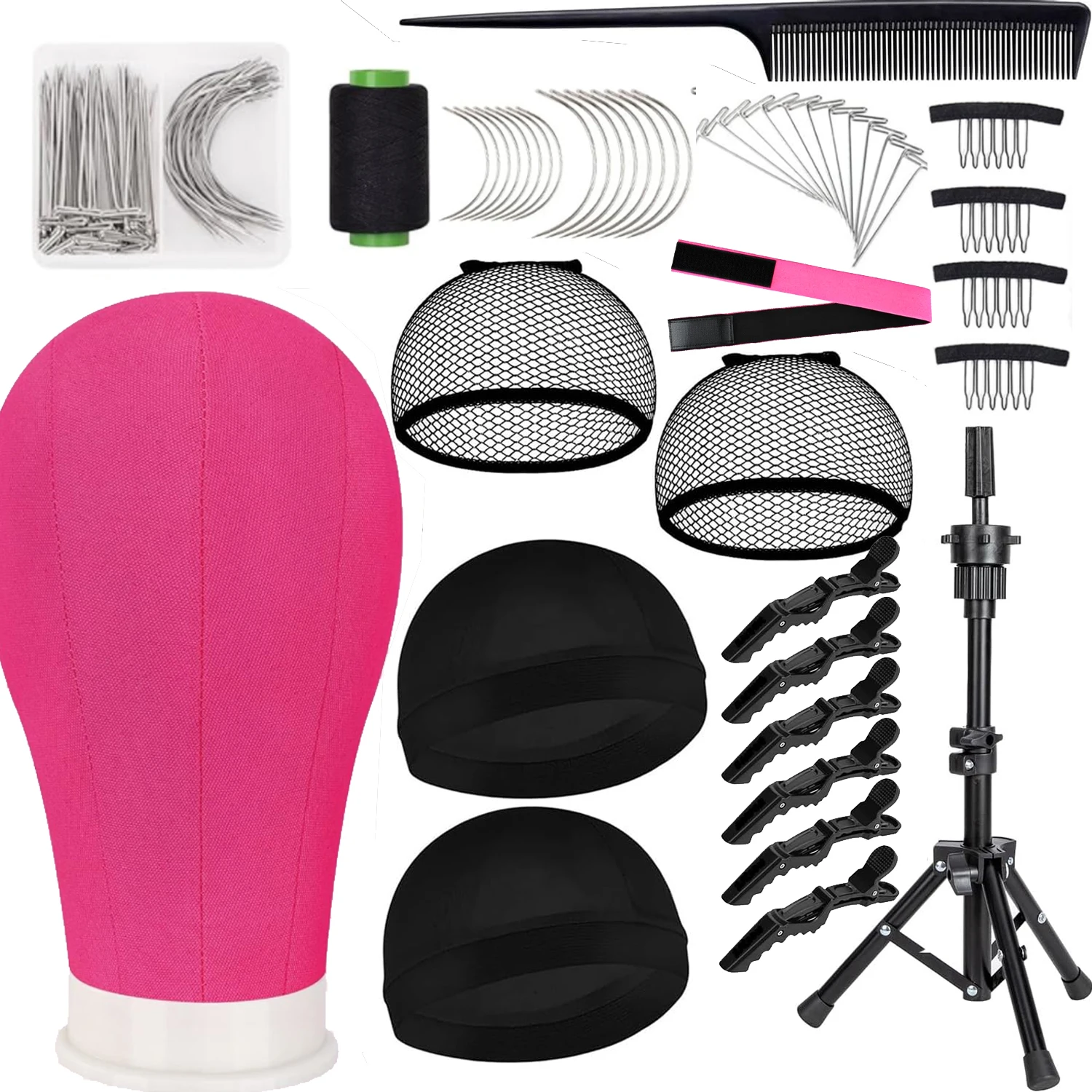 

22-дюймовая голова манекена для парика с высокой подставкой для парика, штатив для париков, подставка для парика с головкой для практики укладки волос, дисплей для изготовления париков