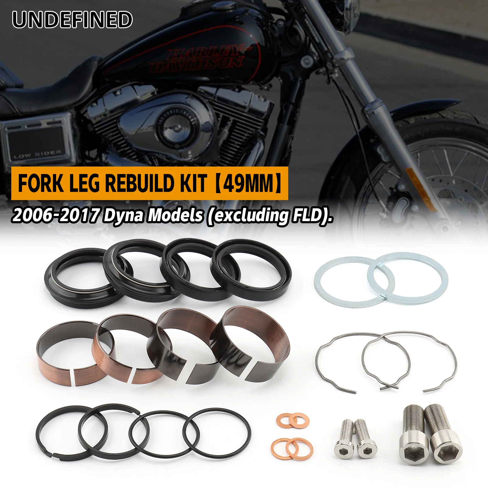 49mm Motorcycle Front End Fork Leg Rebuild Seals Boots Kits For Harley Dyna Fat Bob FXDF Low Rider FXDL Street Bob FXDB 06-17
