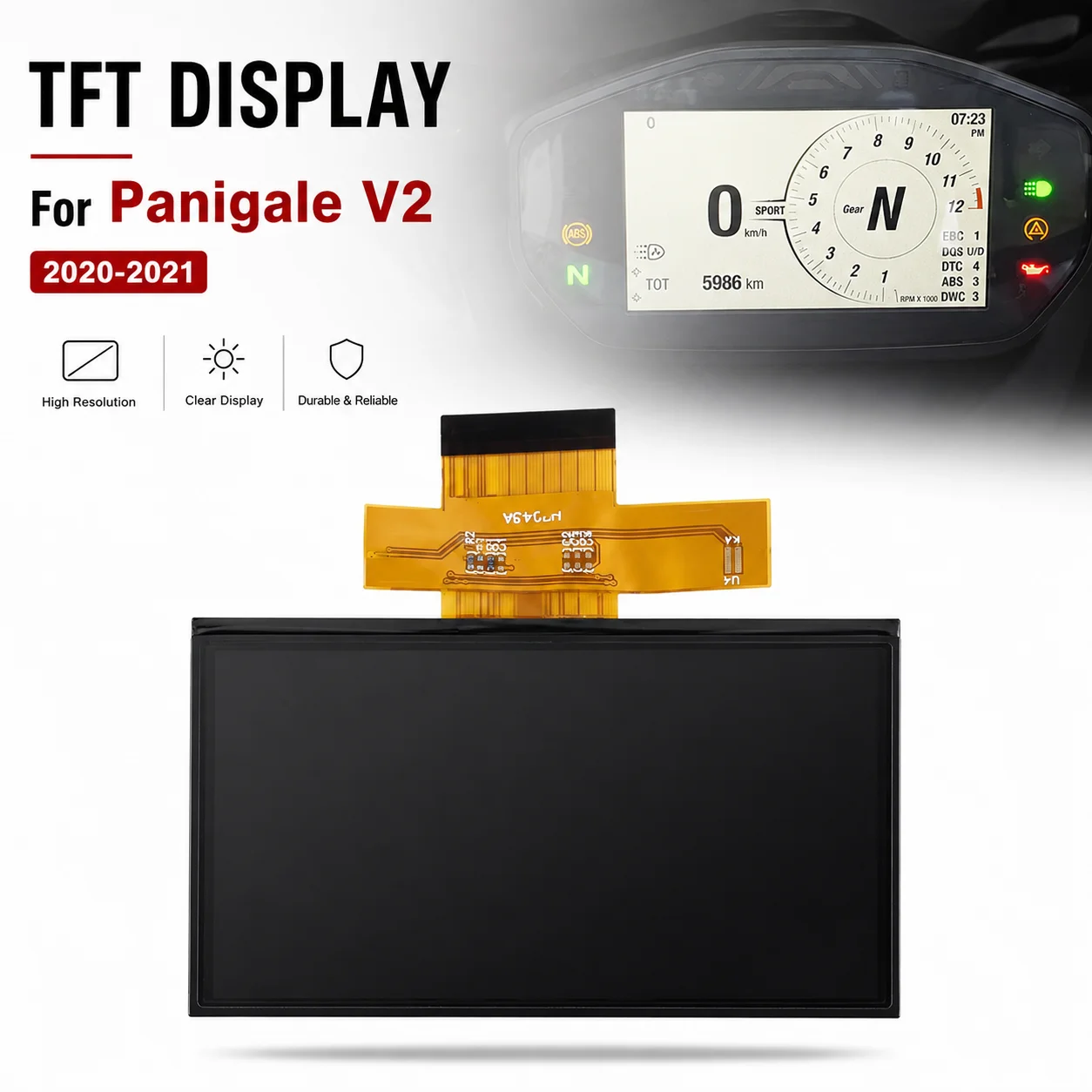 4.3 Inch TFT Display HD Multi-function Screen for Ducati Panigale V2 Accessories 2020-2024 Motorcycle Digital Speedometer