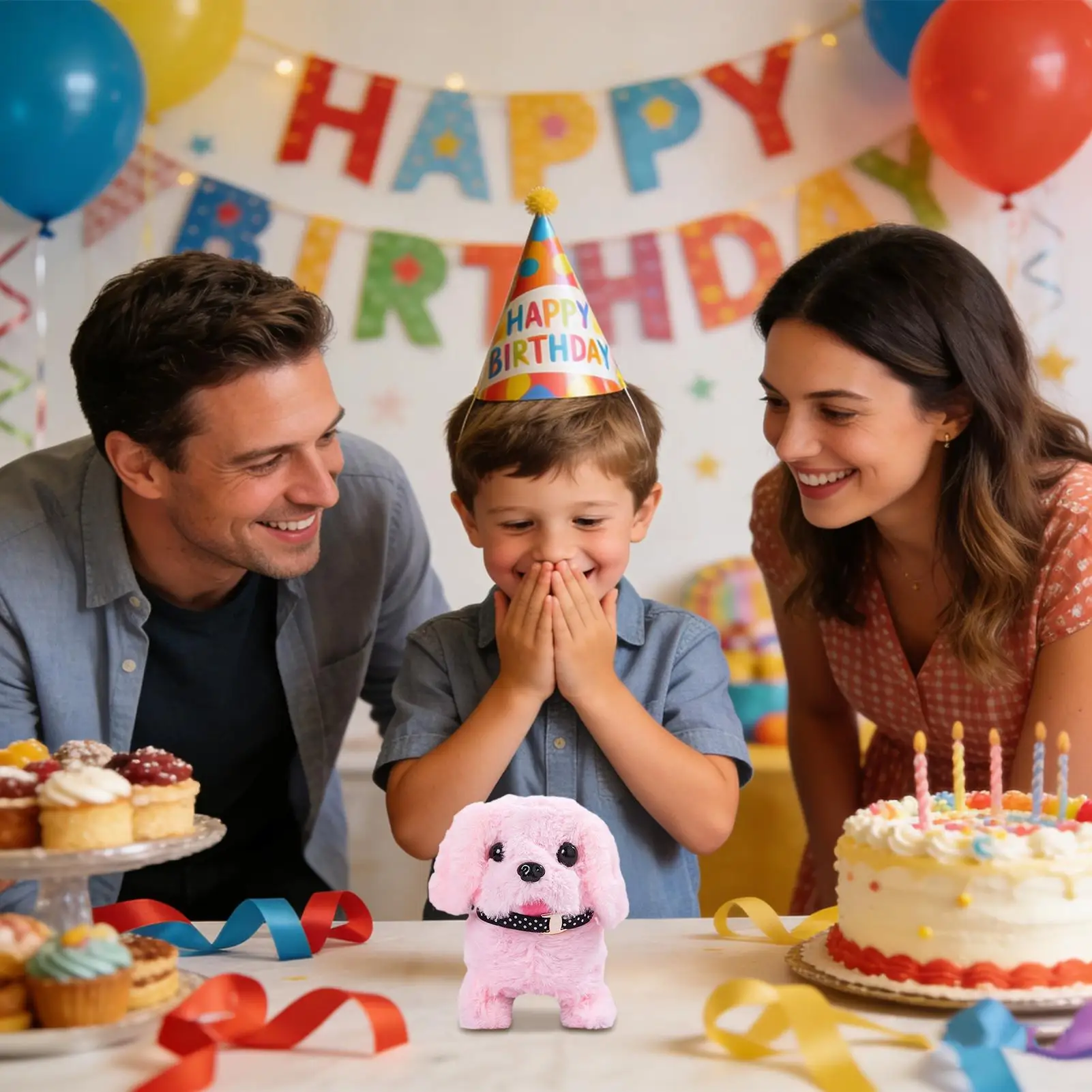 Electric Walking Dog Interactive Educational Walking Dog Electronic Toy Robot Pet for Boys Girls Preschoolers Children Living