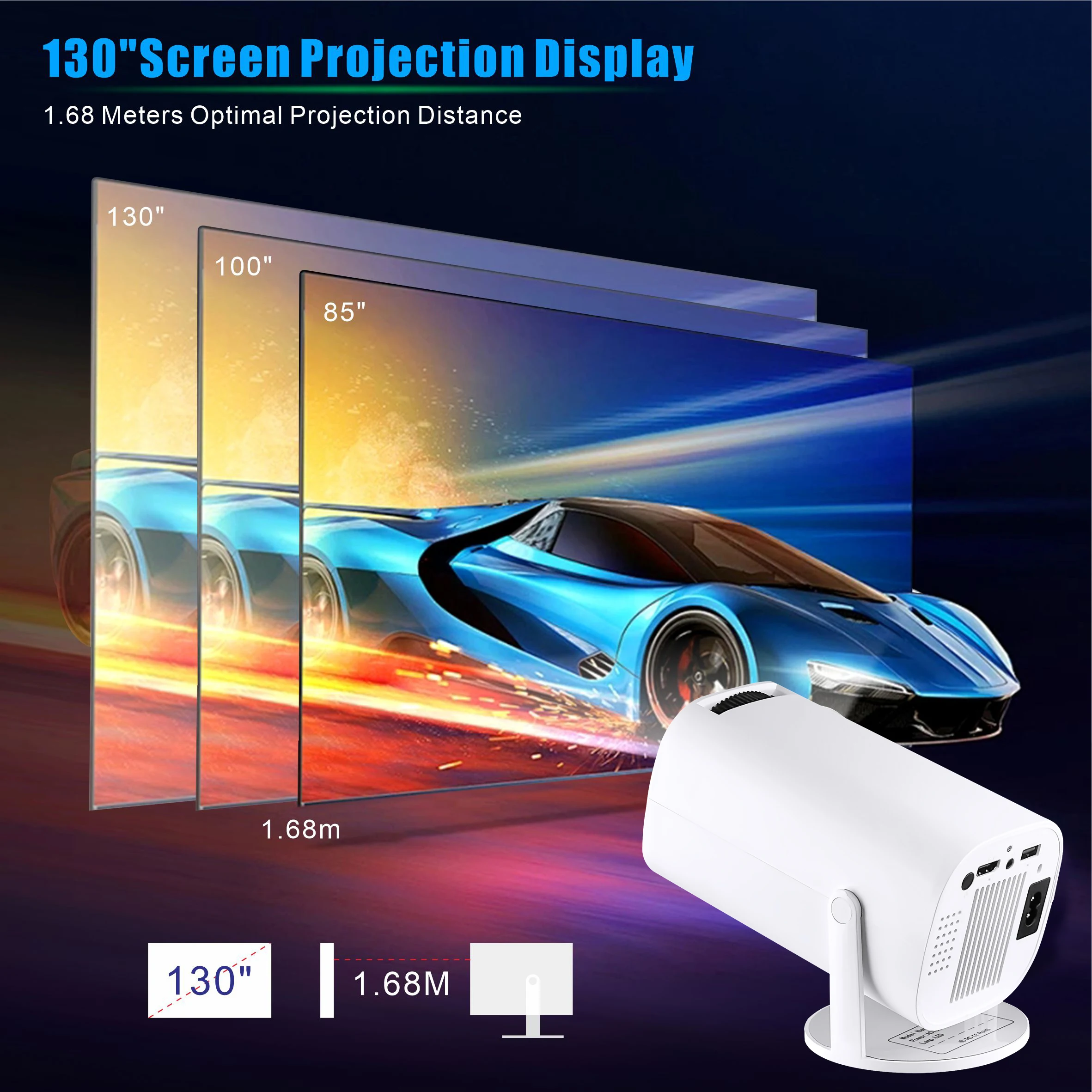 P30 Smart Portable Projector Android 11 WiFi6 Support 4K 1080P BT5.0 Projector 1280*720P Home Cinema Projector For Smart Phone