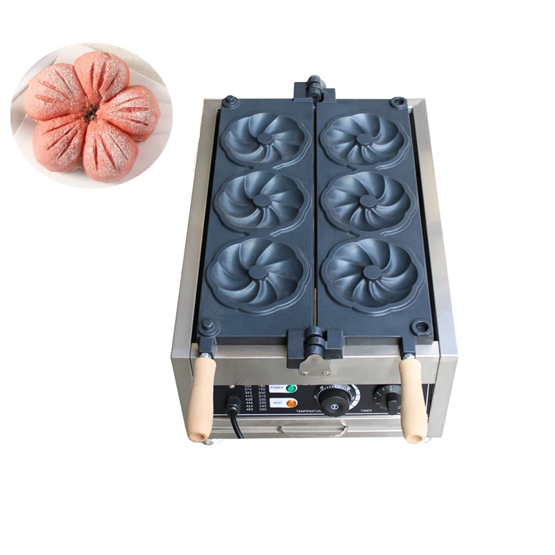 Commercial Electric 3pcs Cherry Blossom waffle maker Cherry Blossom flower shape waffle machine Non-stick 110v 220v Iron Baker