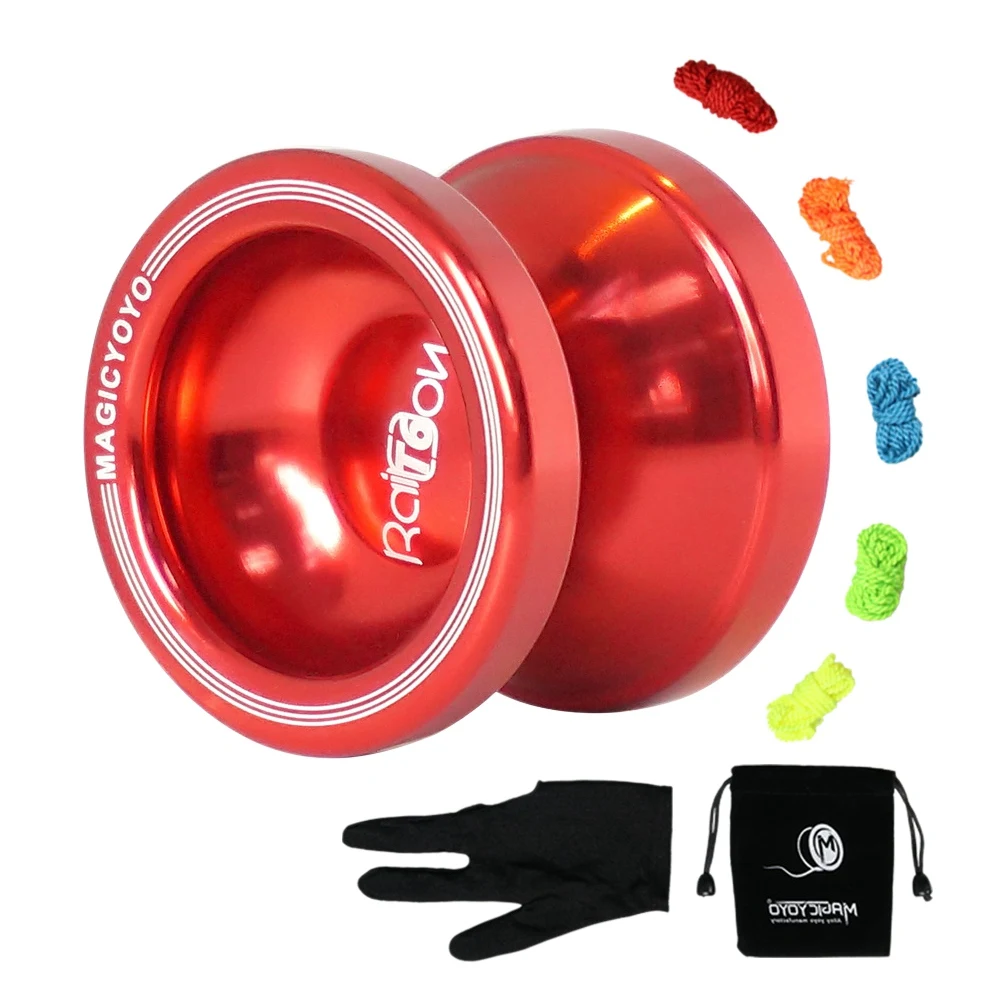 

MAGICYOYO T6, металлическая блестящая отделка йо-йо шар брызги с сумкой 5 йо-йо, красный