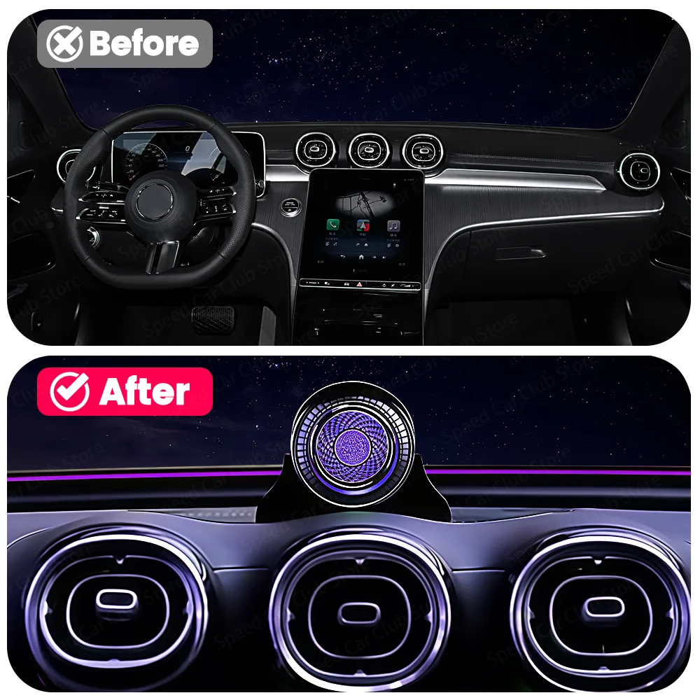 64 Color Rotating Center Speaker for Mercedes Benz C Class W206 GLC X254 W214 W205 Rotatable Speaker with Multicolor Options
