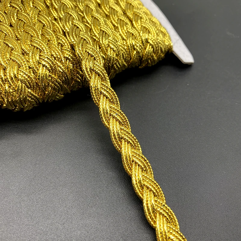 2 yards 12mm Gold Color Lace Ribbon Trims For Stage Performance Party Cosplay Wedding Clothes DIY Sewing Garments Accessories