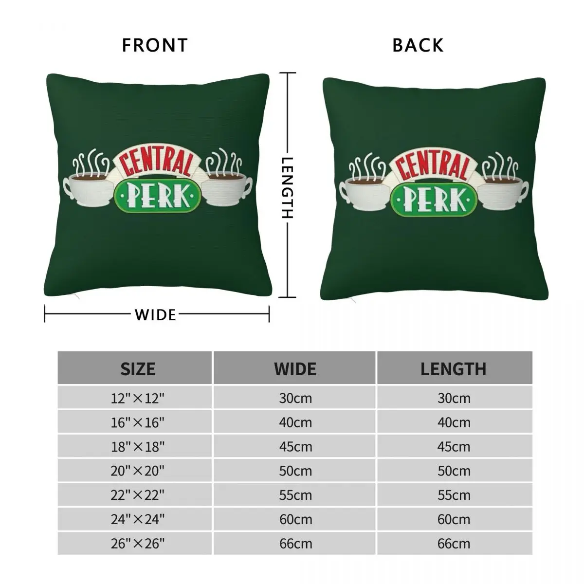 Central Perk Friends TV Show Square Pillowcase Pillow Cover Cushion Zip Decorative Comfort Throw Pillow for Home Bedroom