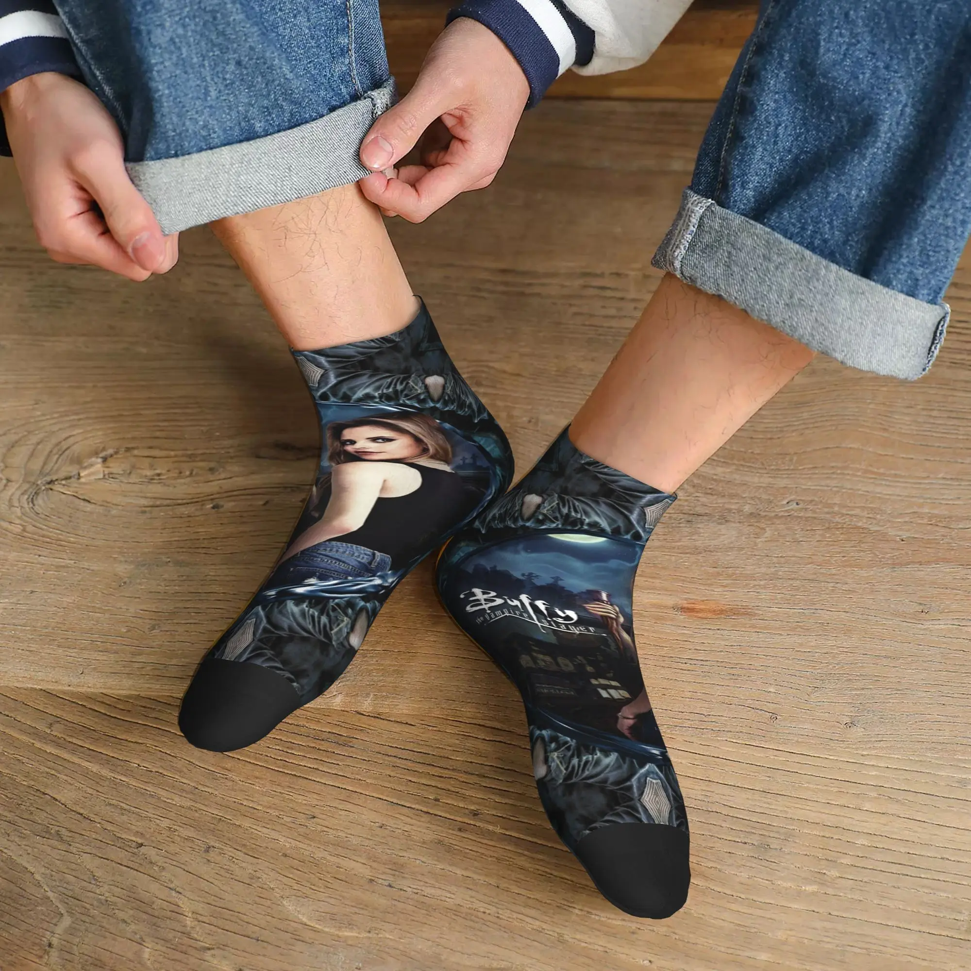 

All Seasons Buffy the vampire slayer Socks Harajuku Super Soft Sport Middle Tube Socks Soft Casual Stockings for Men Women Gifts