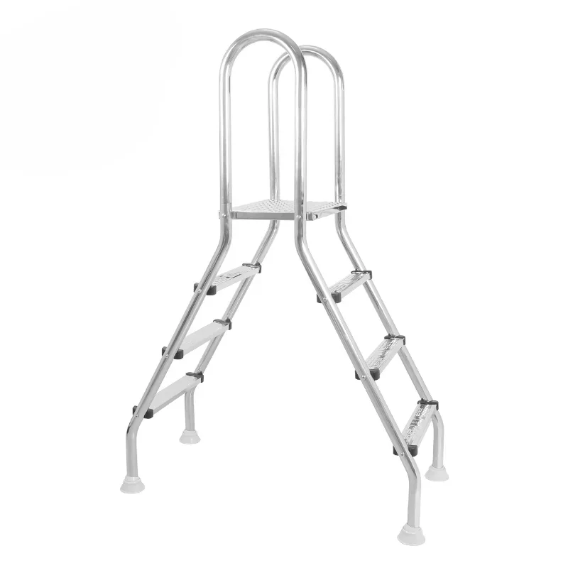 

Above Ground Pool Equipment Stainless Steel Ladder Customized Double Sided Anti-Slip Pool Ladder