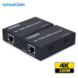 4K 100M HDMI Extender Transmitter and Receiver Converter Via CAT 5e Cat6 RJ45 Network Ethernet Cable 60m 1080p Laptop PC To TV