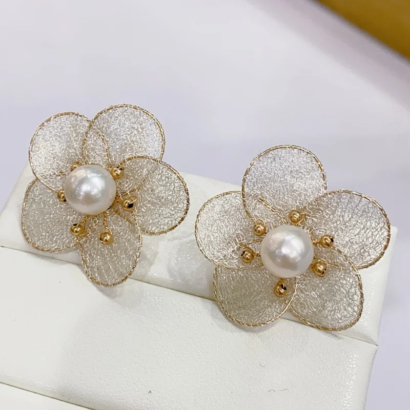 

SGARlT Fine Jewelry Original Design Handmade Jewelry 14k Filled Gold Freshwater Round Pearl Dangle Earrings Classic Elegant Gift