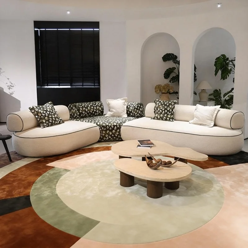 Italian Simple Armless Backrest Multi-size Multi-combination Genuine Leather Modern Villa Sectional Sofa Sponge Hotel Apartment