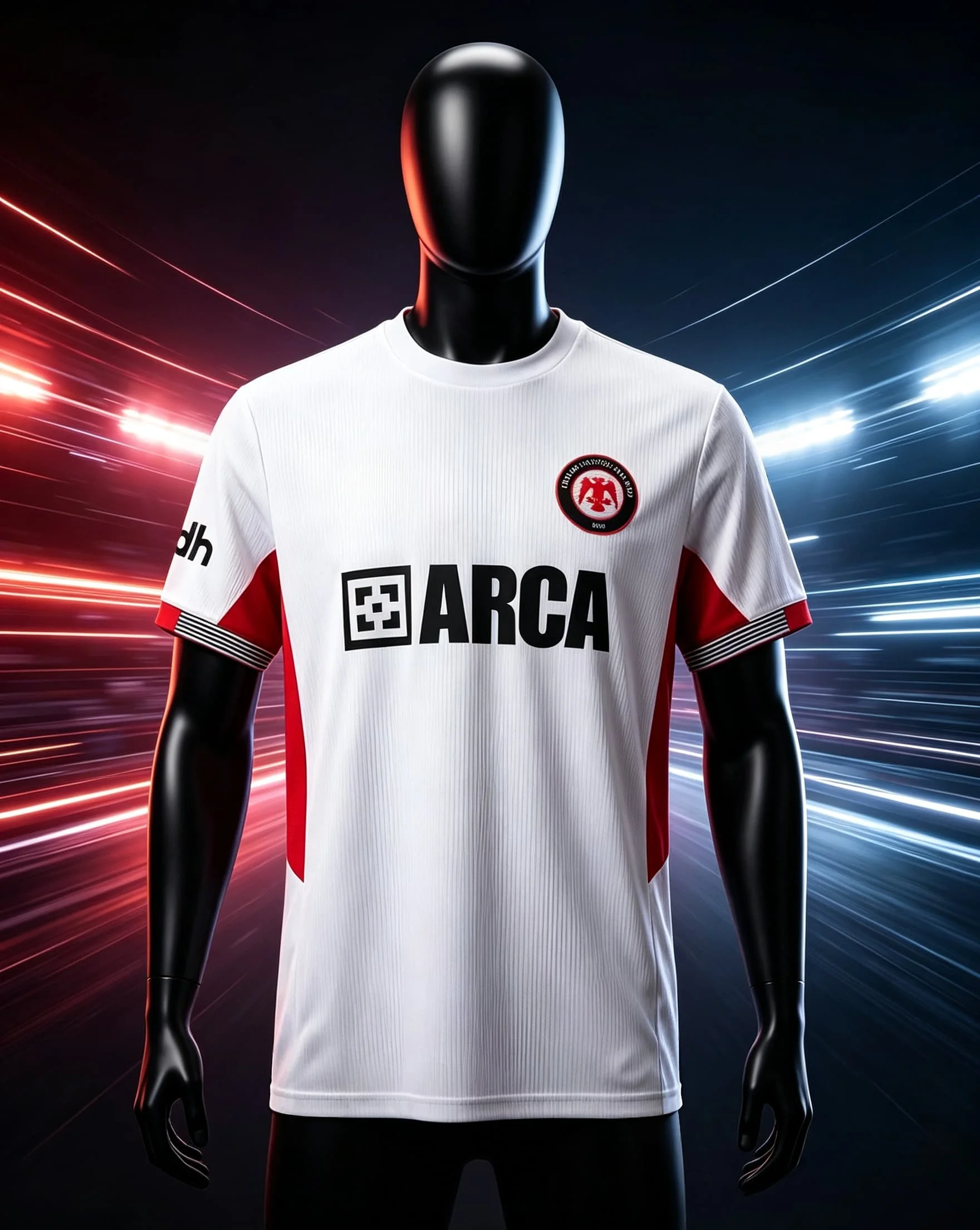 Men ARCA Corum FK Soccer Jersey Black Red Vertical Stripes Short Sleeve Quick Dry Football Fan Match Uniform Family Matching