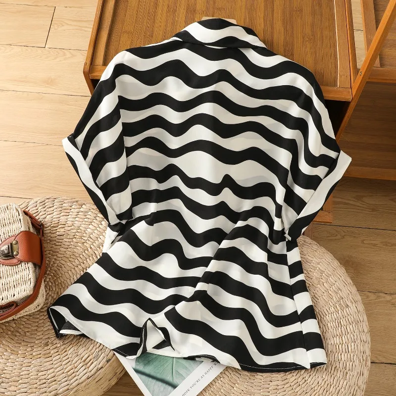 Blusas femininas estilo chinês listradas camisas vintage moda solta roupas de verão manga curta algodão linho feminino topos