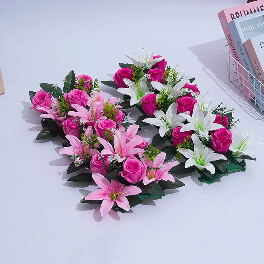 18 Teile/paket 43 cm Künstliche Blumen Schießen Prop Rose & lilie Künstliche Rose Lilie Blumen Wand Bögen Dekor Party bühne Liefert