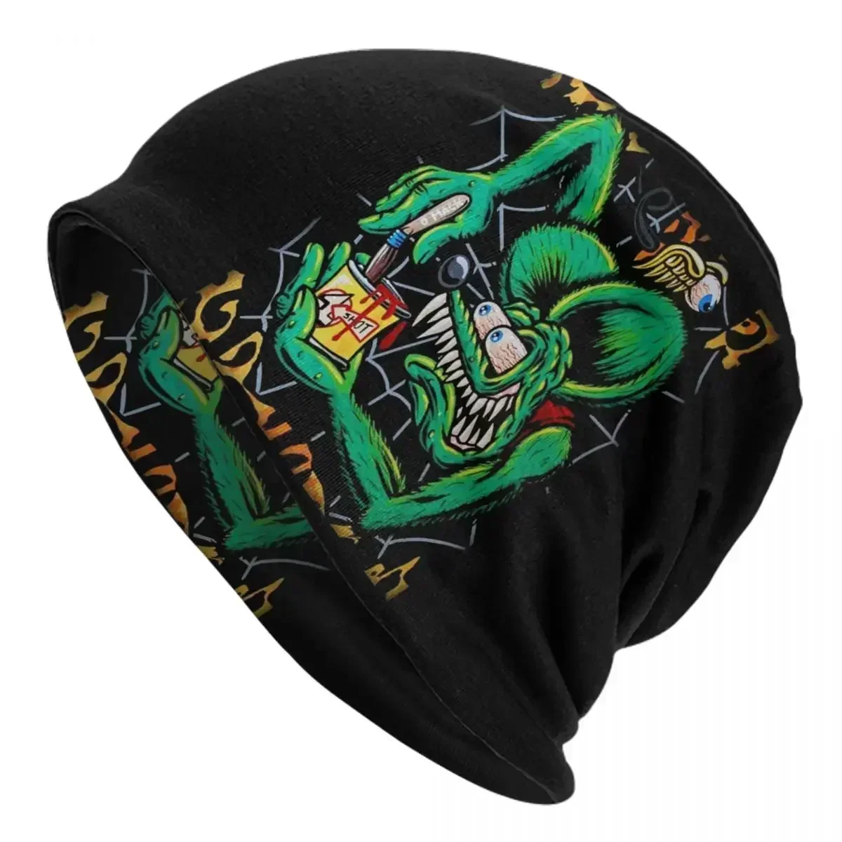 Anime Cartoon Rat Fink Bonnet Hats Street Knitted Hat For Men Women Autumn Winter Warm Skullies Beanies Caps