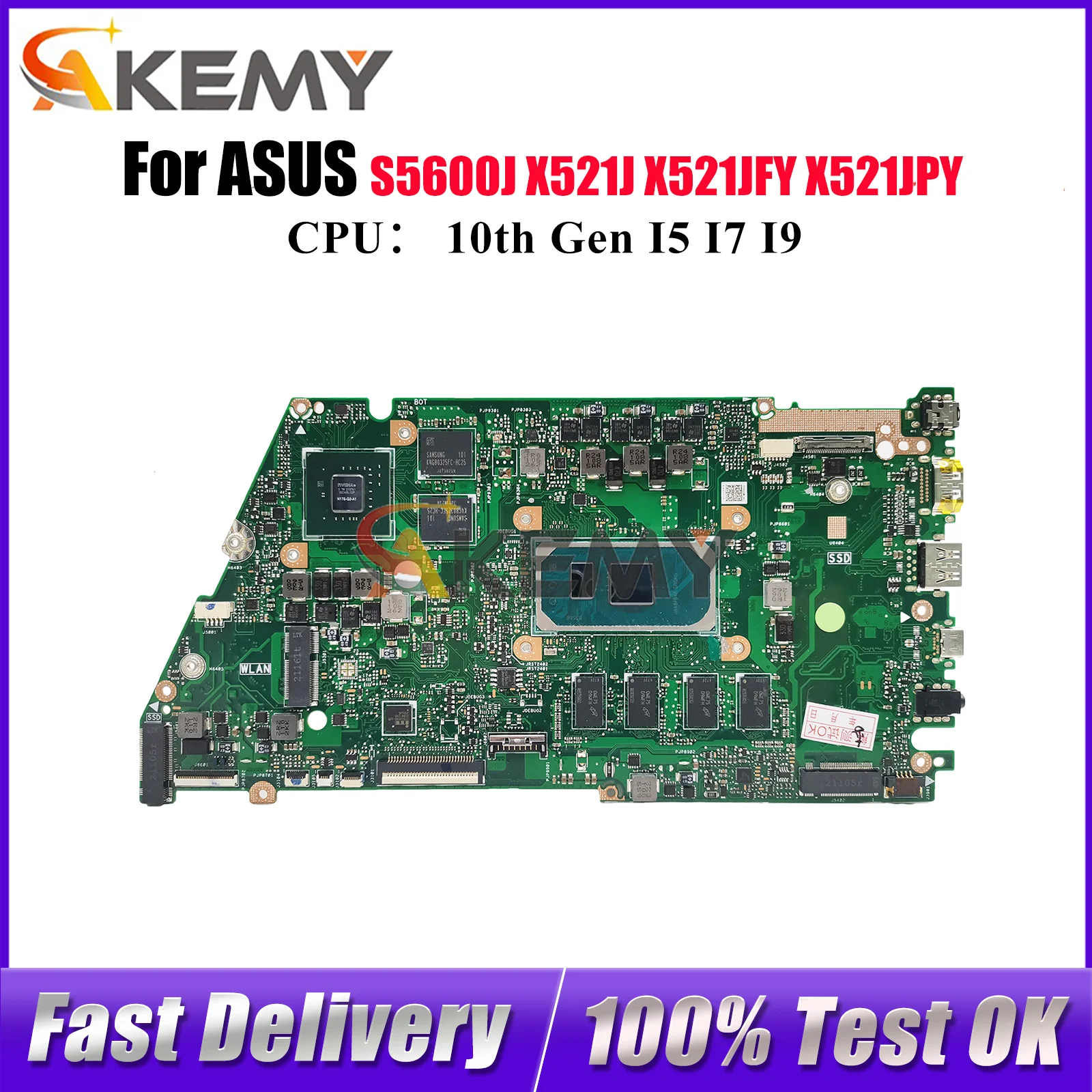 

X521JQ Материнская плата для ноутбука ASUS X521JQY X521JAY X521JPY S5600J X421J X521JFY X521JQ Материнская плата с процессором I5 I7 I9 100% тест ОК