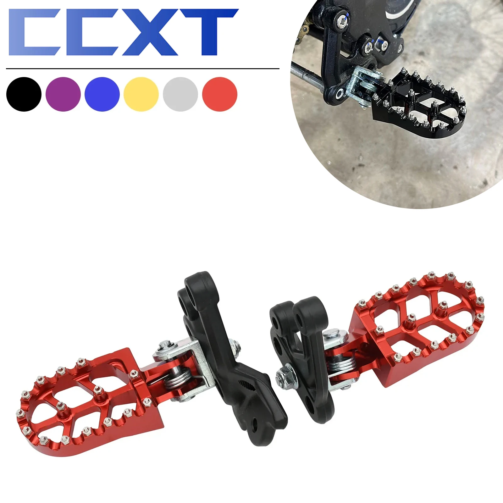 CNC Foot Pegs Rest Footpegs Foot Pegs Bracket For Sur Ron Sur-Ron Surron Light Bee S & Light Bee X Electric Motocross Universal