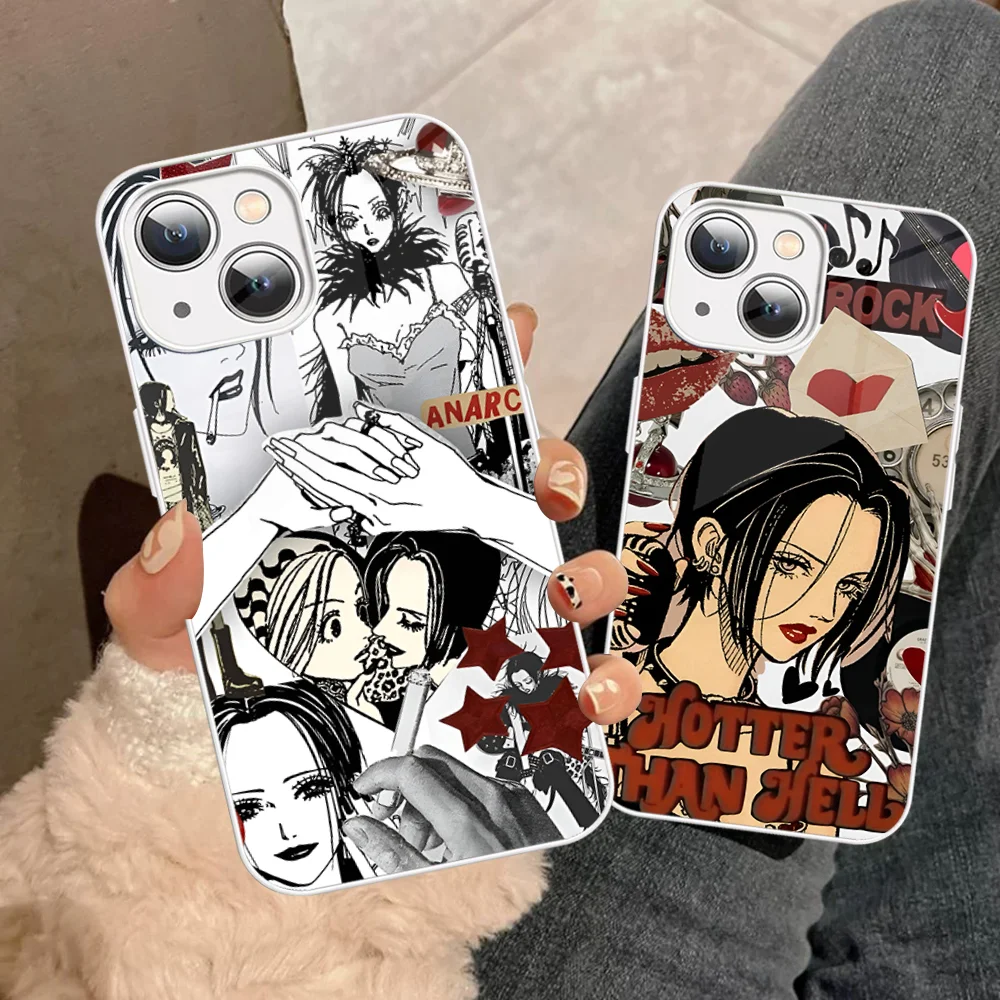 Anime Nana Osaki Phone Case Tempered Glass For iphone 14 13 12 11 Pro Mini XS MAX 14Plus X XS XR Fundas