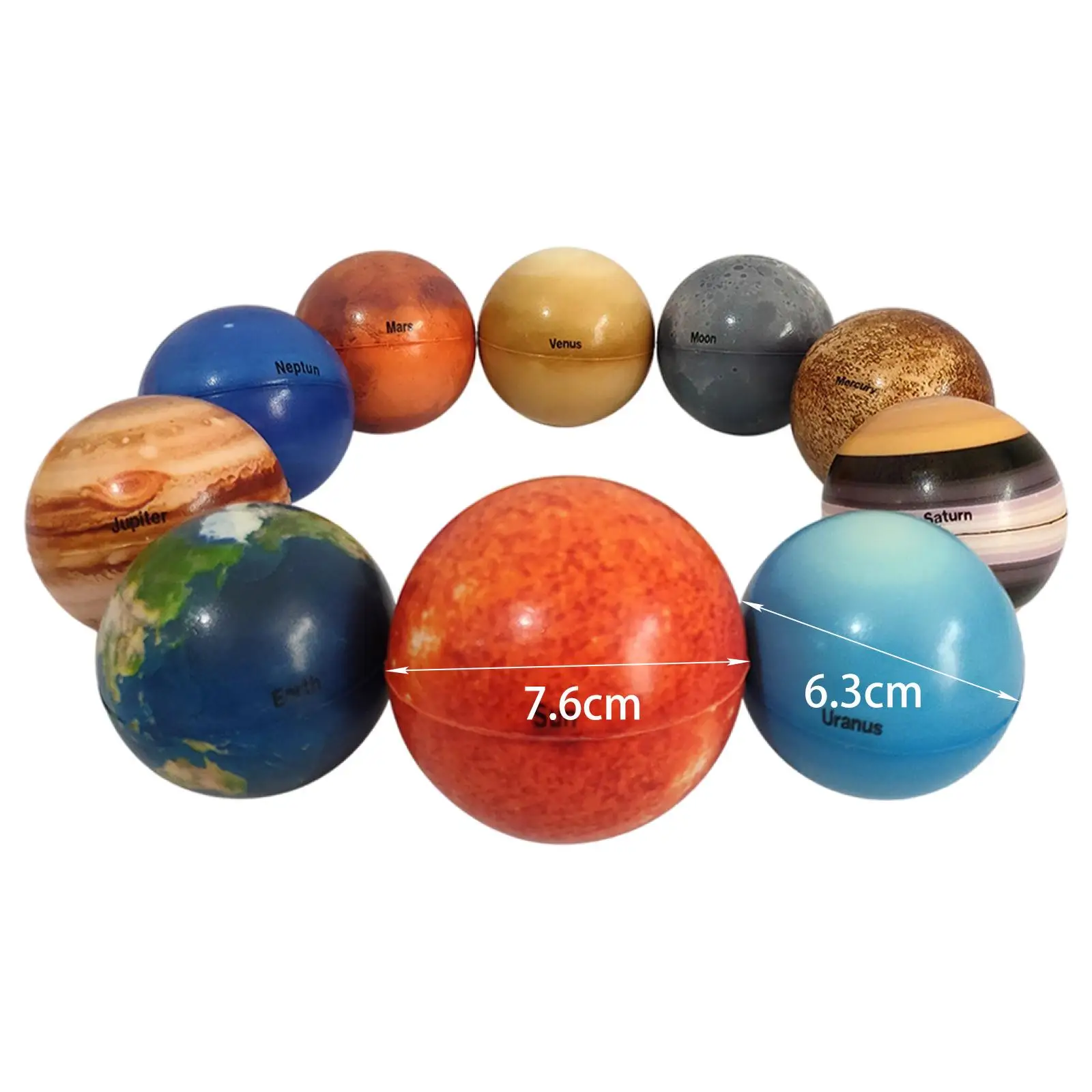 10x Zonnestelsel Planeet Ballen Effen Spons Zachte Bal Acht Planetaire Ballen Educatief Model Voor Tafel Decor Kinderen Speelgoed