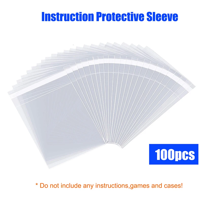 100 Miếng 1 Bộ Có Thể Thu Hồi Lại Được Bảo Vệ Bằng Tay Lắp Túi Nhựa Tay Túi Cho GBC Túi Hướng Dẫn GameCube Tập Sách Túi