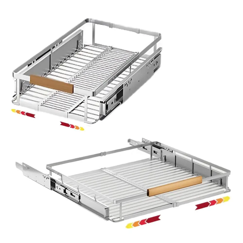 

2 Pa Expandable Pull Out Cabinet Organizer，12.3~18.5""X22.5""Cabinet Pull Out Shelves, Expandable Slide Out Spice Ra For