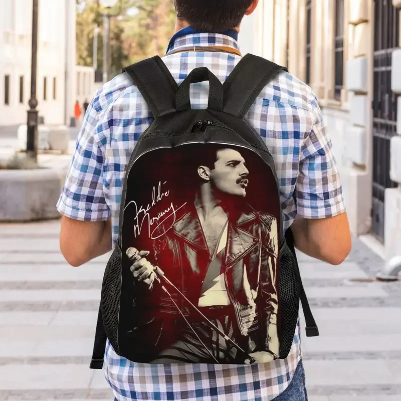 Custom Freddie Mercury Backpack Men Women Casual Bookbag for School College Bags