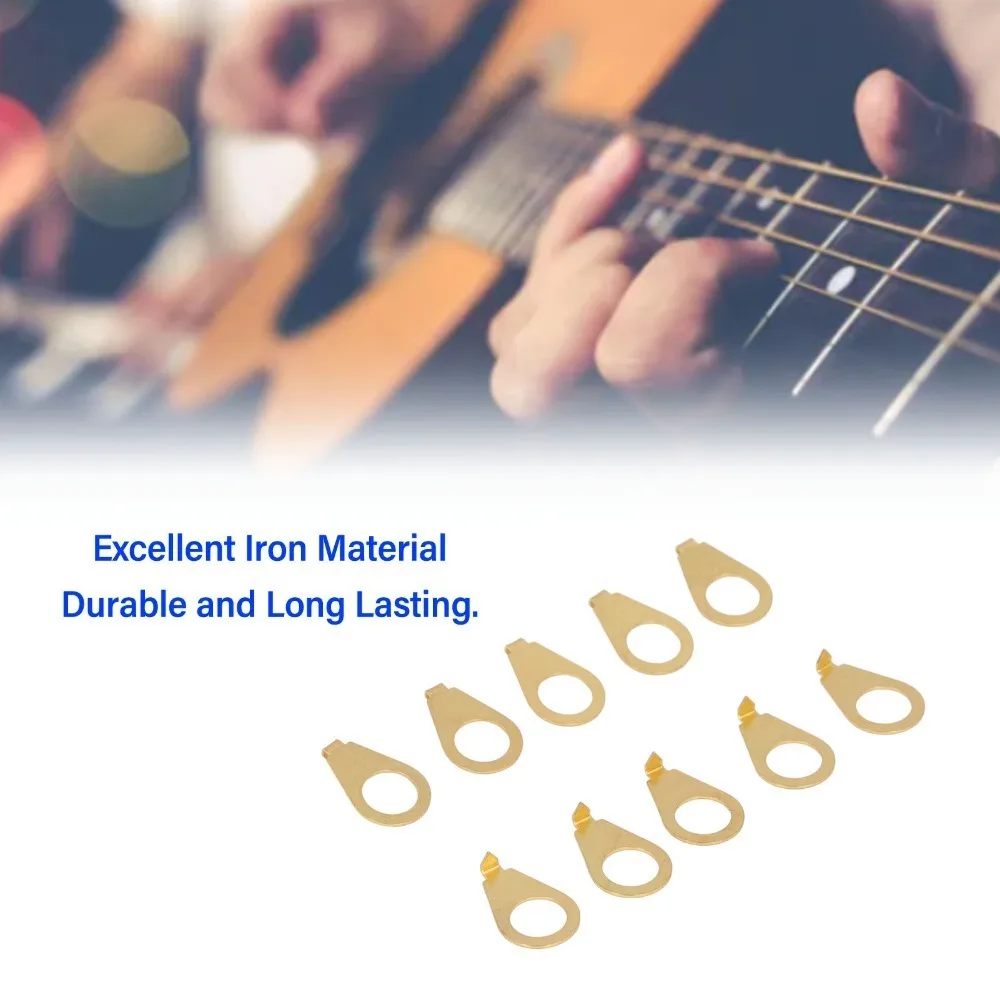 10Pcs ​Iron ​Guitar Knobs Pointer​ ​Silver/​Gold 9.5mm ID 14mm OD ​Indicator Plate​ Wide Application ​Potentiometer Indicator​
