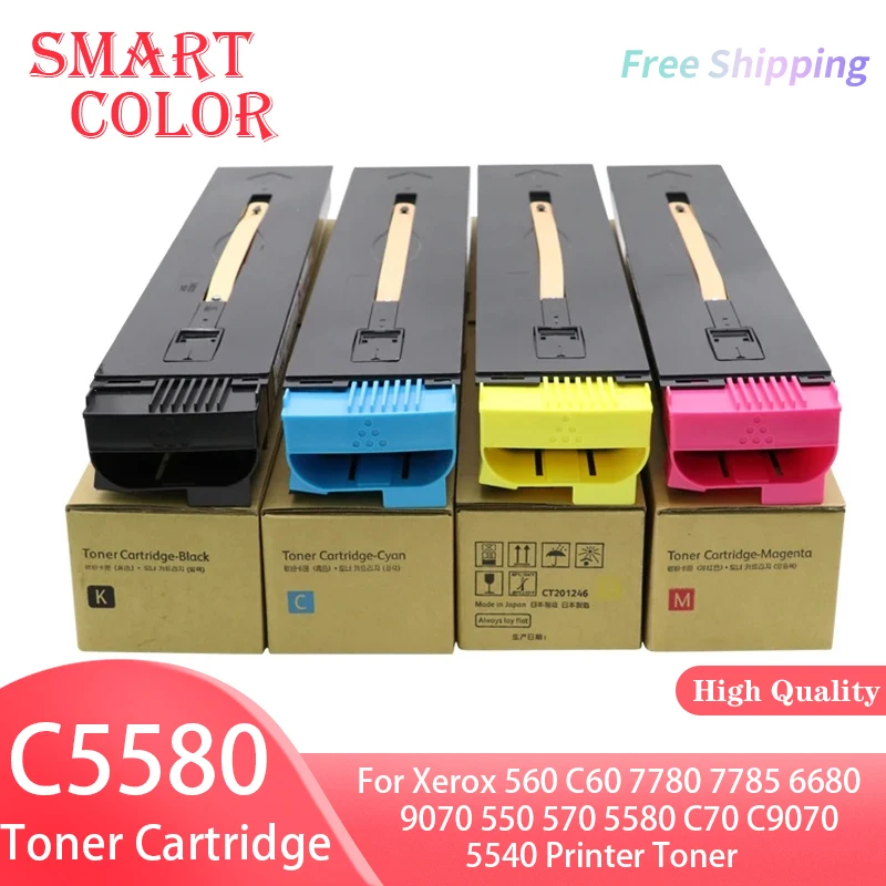 C550 C5580 Toner Cartridge With Chip Compatible For Xerox 560 C60 7780 7785 6680 9070 550 570 5580 C70 C9070 5540 Printer Toner