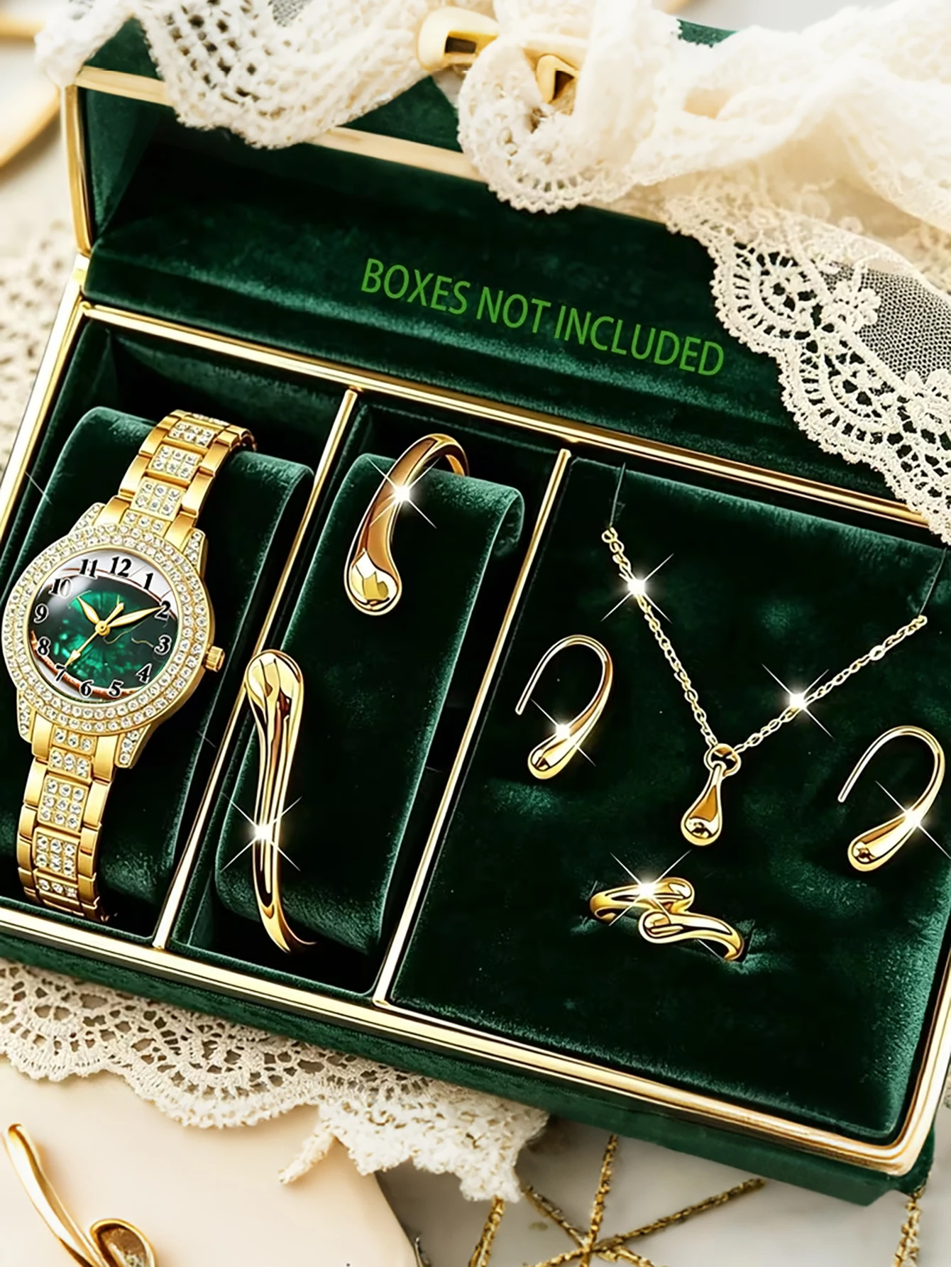 Ladies Quartz Watch with Embedded Waterdrop Design Versatile Daily Wear Perfect Festival Gift